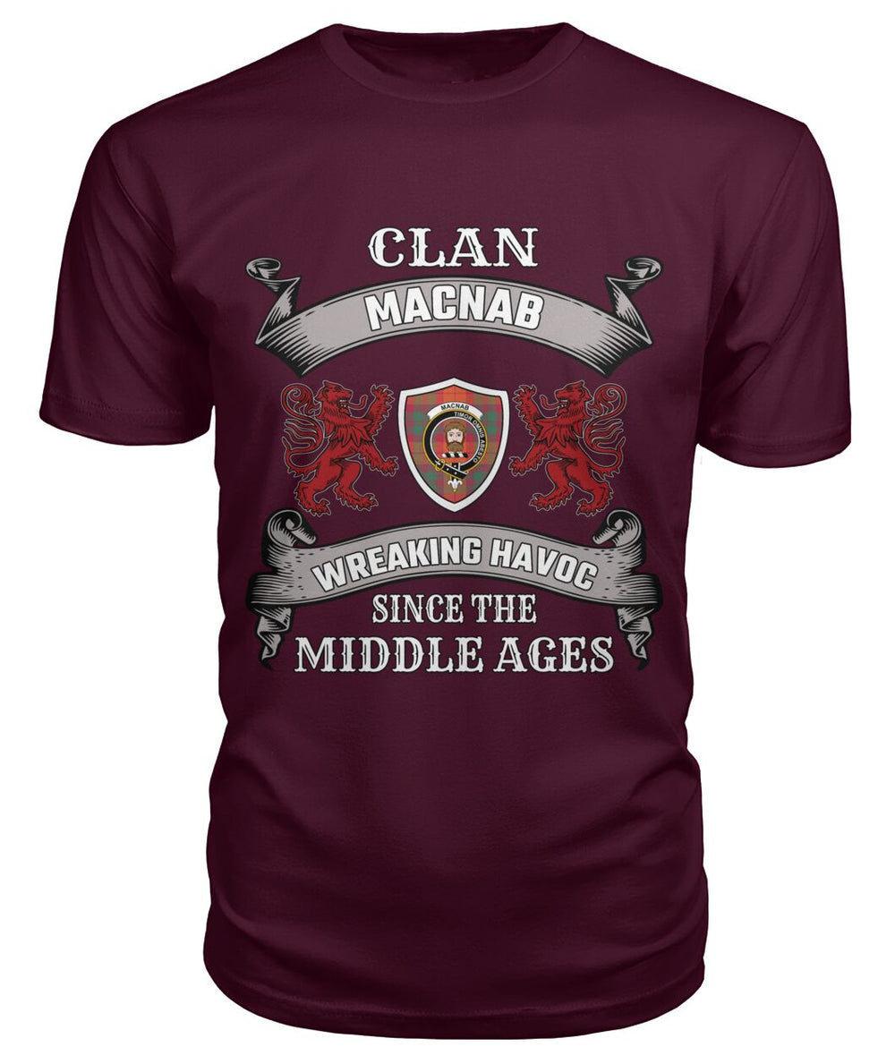 Clan MacNab Family Tartan 2D T-shirt II74 MacNab Tartan Clan Tartan T-Shirt Maroon S MacNab Tartan Clan