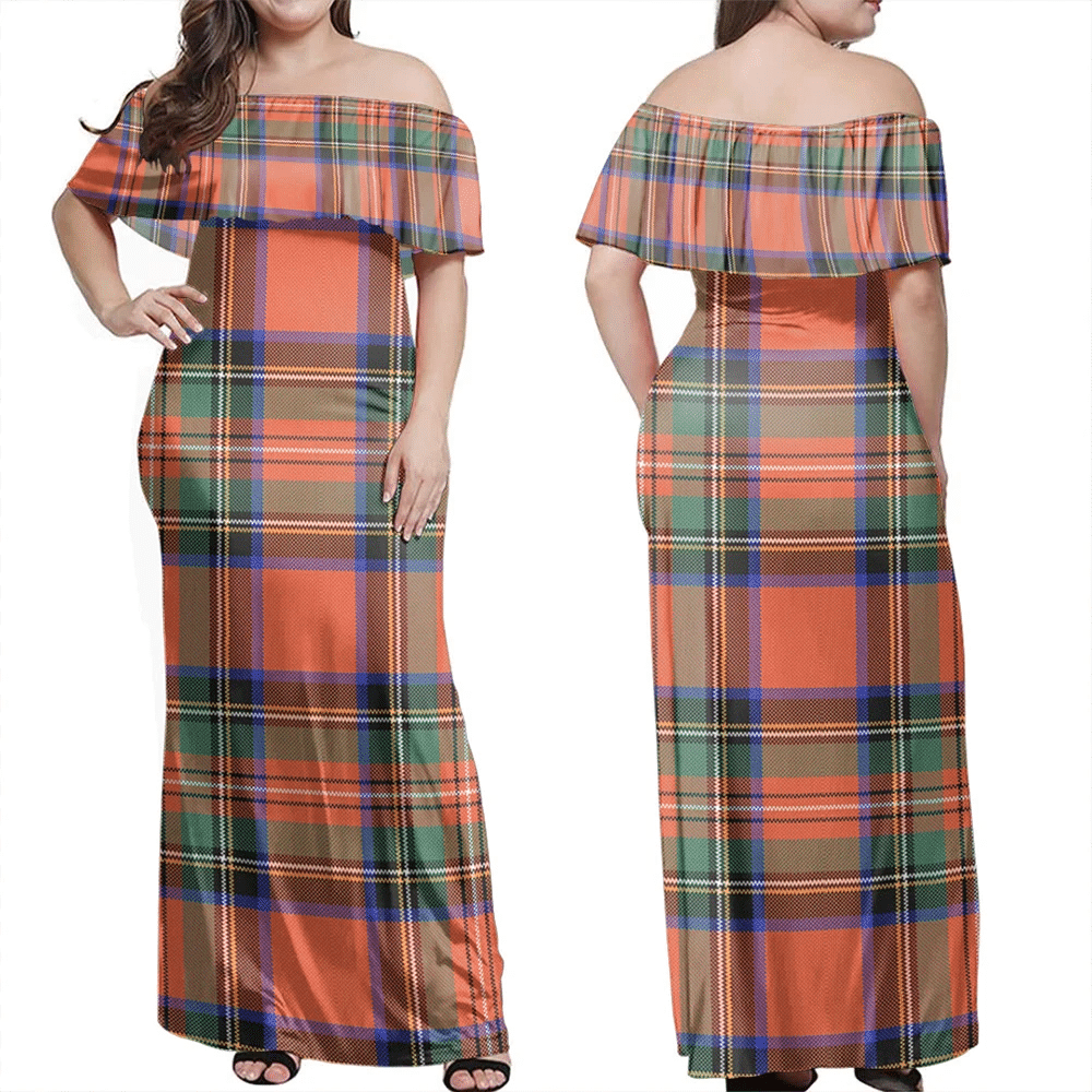 Clan Stewart Royal Ancient Tartan Hawaii Dress EO85 Clan Stewart Tartan Hawaii Dress