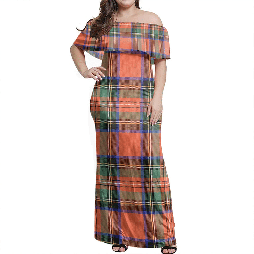 Clan Stewart Royal Ancient Tartan Hawaii Dress EO85 Clan Stewart Tartan Hawaii Dress