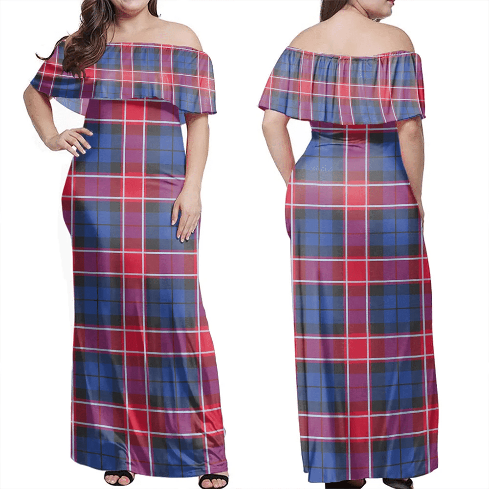 Clan Graham Of Menteith Red Tartan Hawaii Dress NE73 Clan Graham Tartan Hawaii Dress