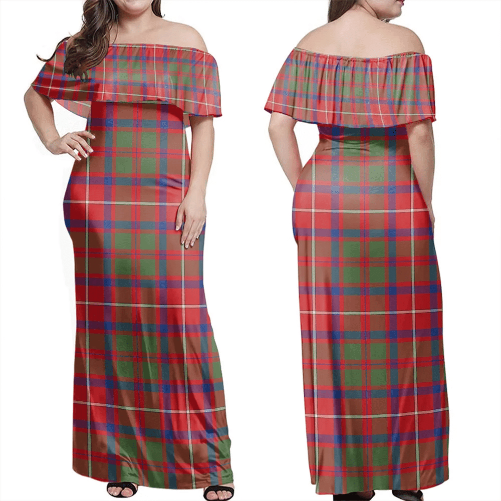 Clan Shaw Red Modern Tartan Hawaii Dress FU41 Clan Shaw Tartan Hawaii Dress
