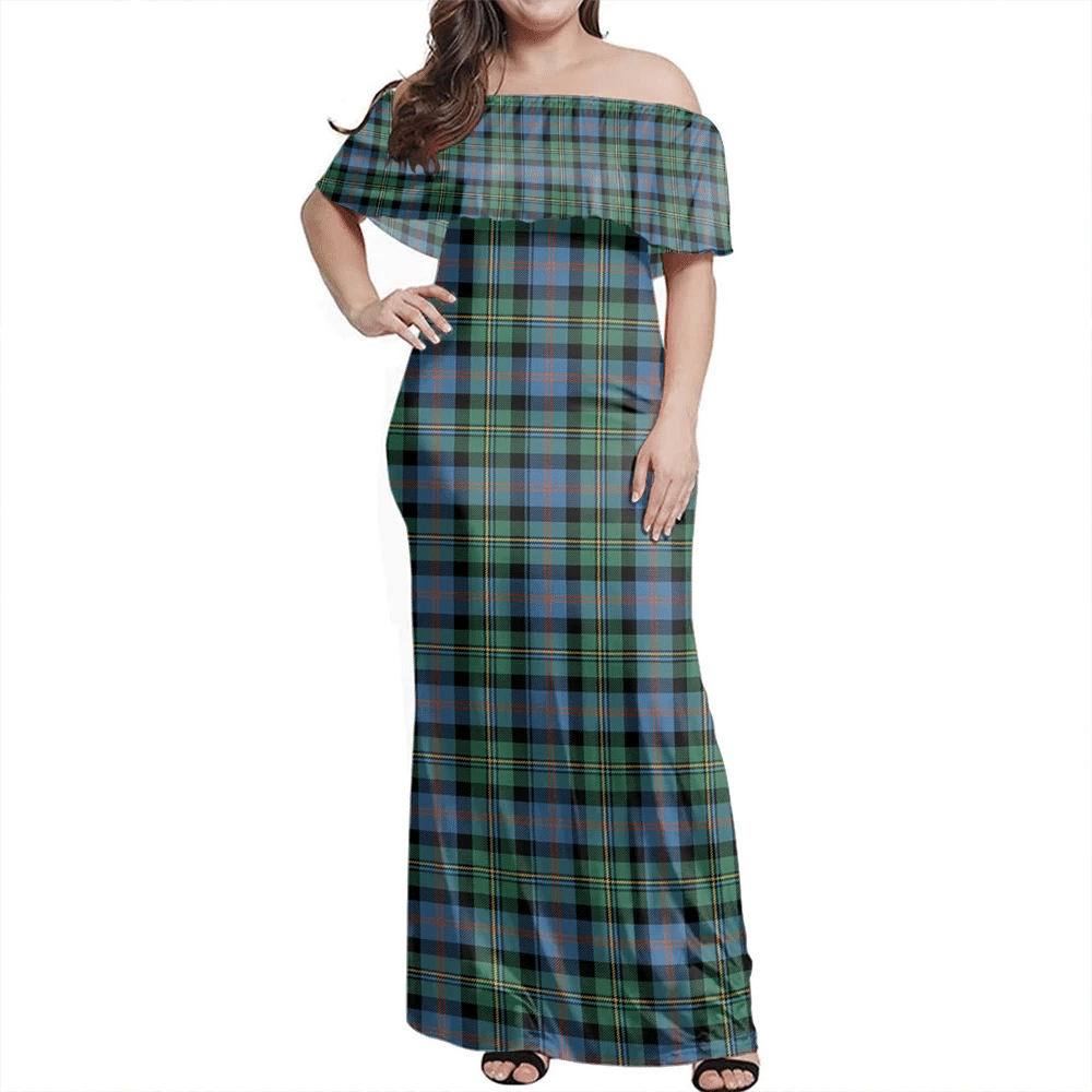 Clan Malcolm Ancient Tartan Hawaii Dress DS81 Clan Malcolm Tartan Hawaii Dress