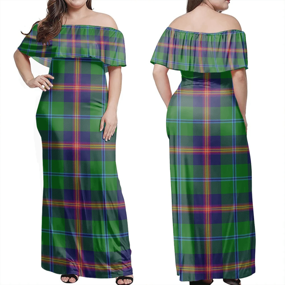 Clan Young Modern Tartan Hawaii Dress YX51 Clan Young Tartan Hawaii Dress