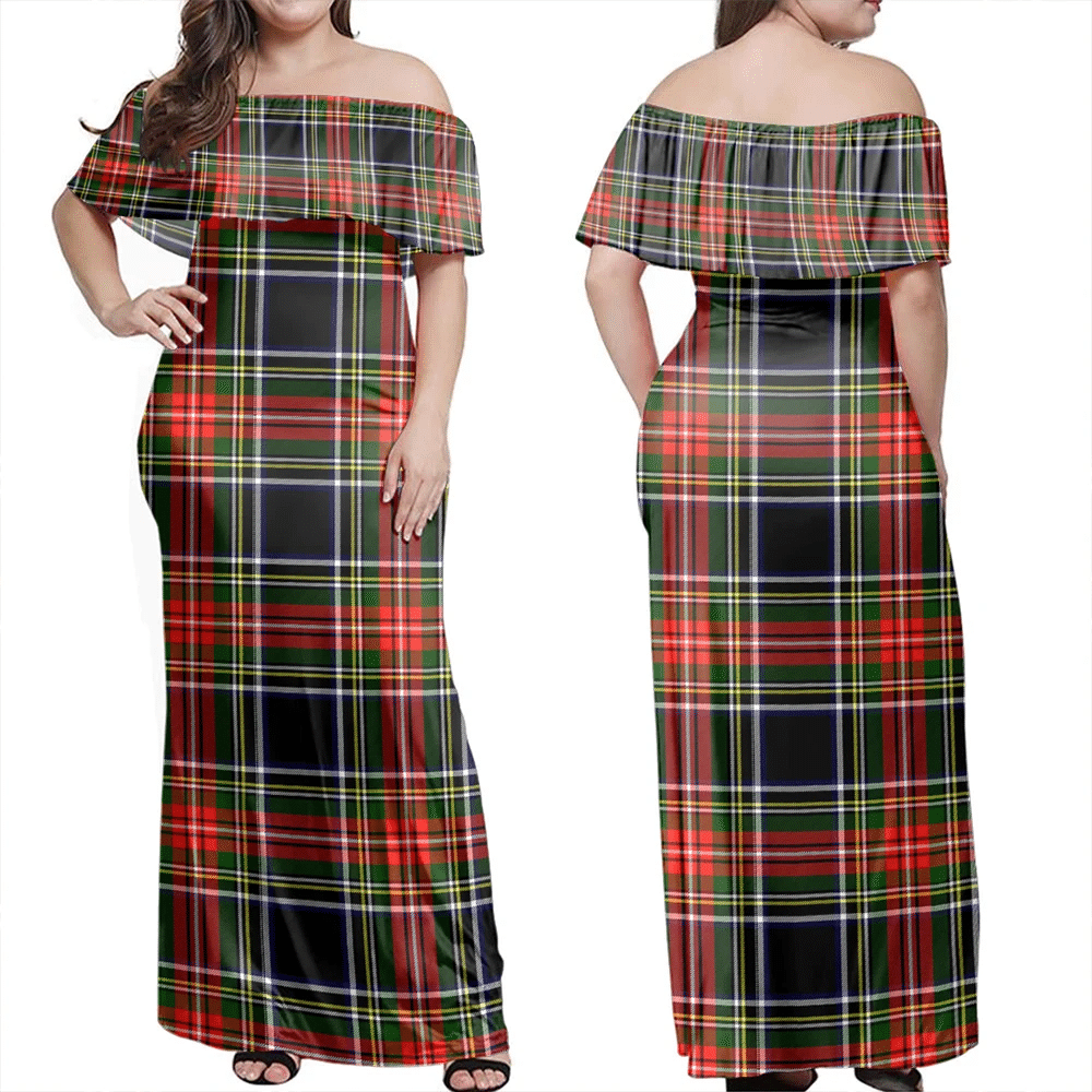 Clan Stewart Black Tartan Hawaii Dress NQ16 Clan Stewart Tartan Hawaii Dress
