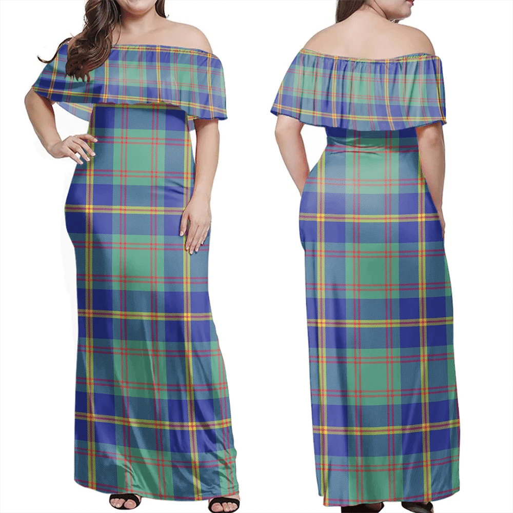 Clan Us Marine Tartan Hawaii Dress BO54 Clan US Marine Tartan Hawaii Dress