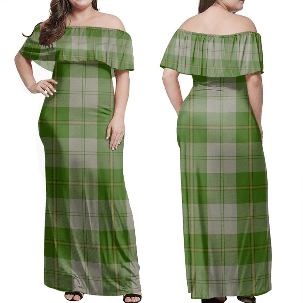 Clan Cunningham Dress Green Dancers Tartan Hawaii Dress DN49 Clan Cunningham Tartan Hawaii Dress