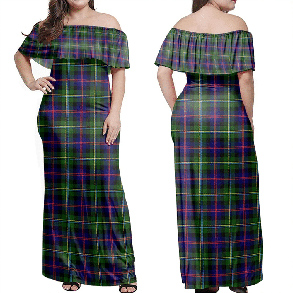 Clan Malcolm Modern Tartan Hawaii Dress UG23 Clan Malcolm Tartan Hawaii Dress