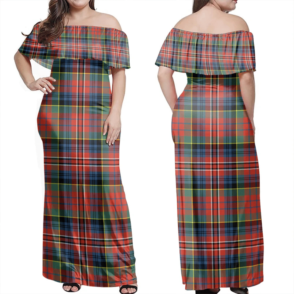 Clan MacPherson Ancient Tartan Hawaii Dress CJ37 Clan MacPherson Tartan Hawaii Dress