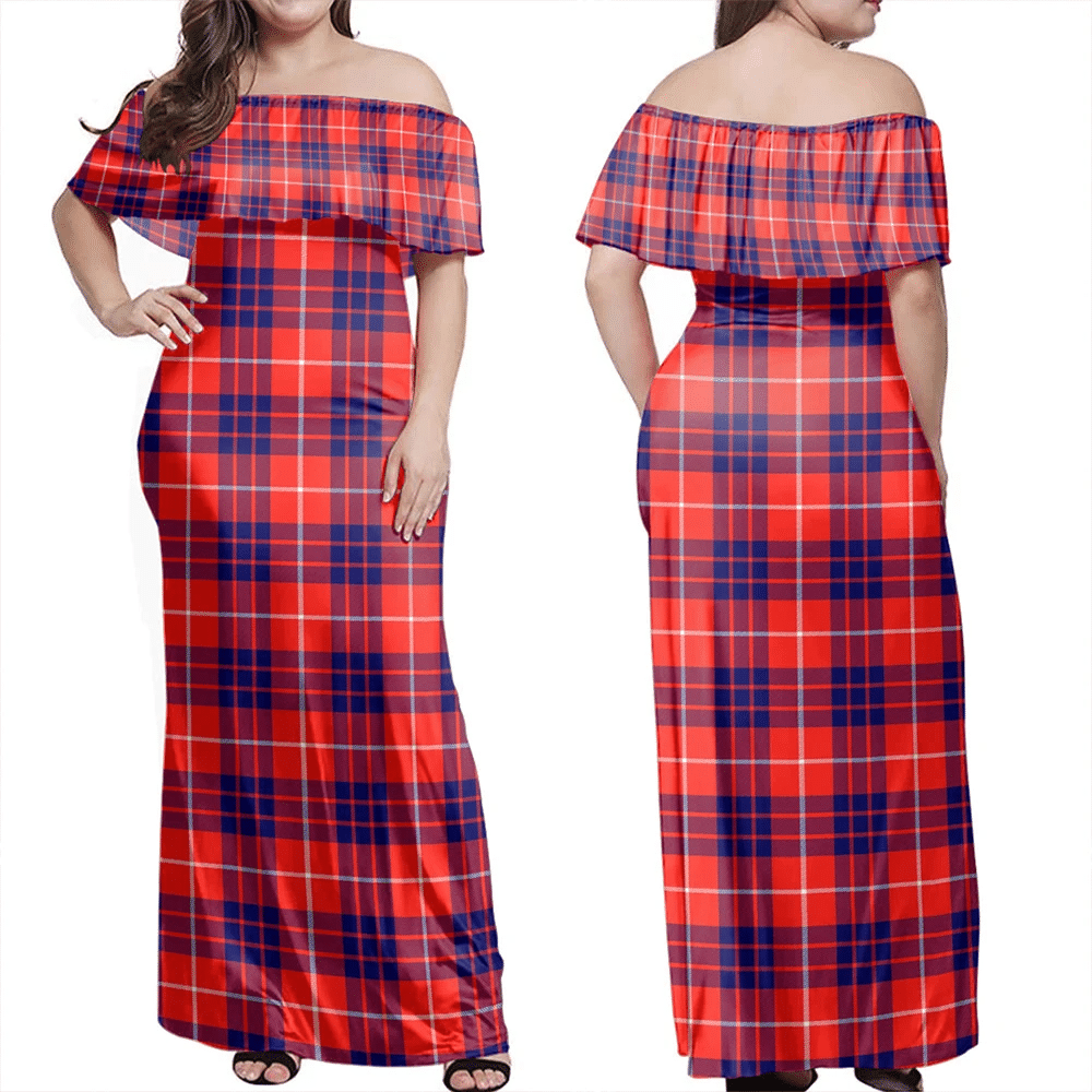 Clan Hamilton Modern Tartan Hawaii Dress WM49 Clan Hamilton Tartan Hawaii Dress