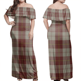 Clan Cunningham Burgundy Dancers Tartan Hawaii Dress DT89 Clan Cunningham Tartan Hawaii Dress
