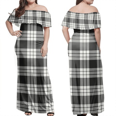Clan MacFarlane Black & White Tartan Hawaii Dress AN13 Clan MacFarlane Tartan Hawaii Dress