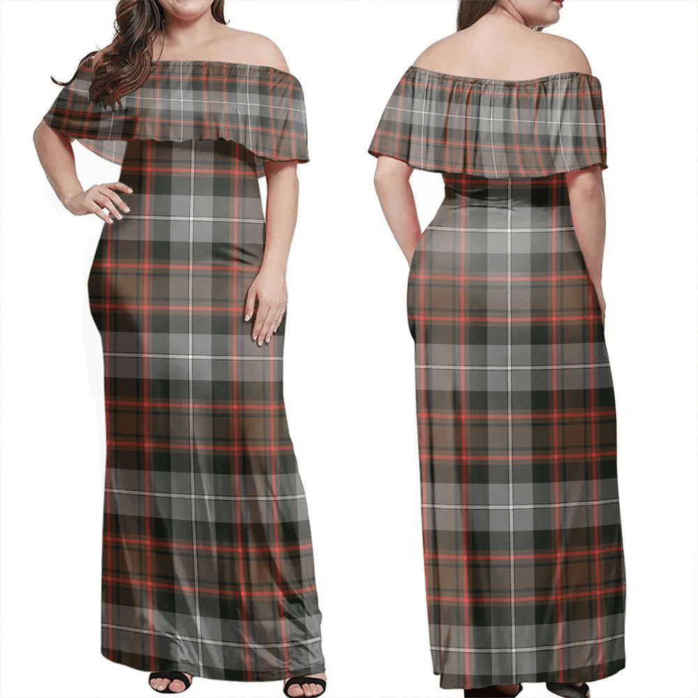 Clan MacRae Hunting Weathered Tartan Hawaii Dress IL44 Clan MacRae Tartan Hawaii Dress