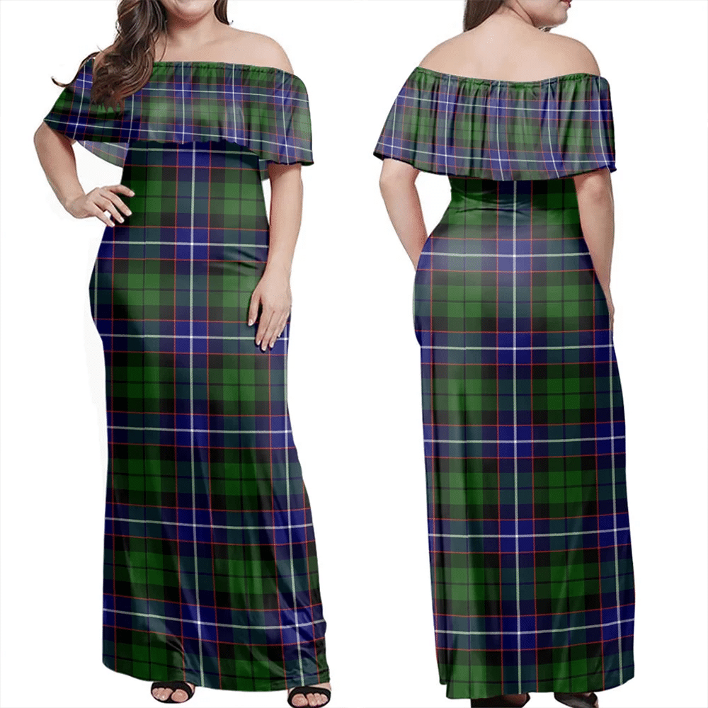Clan Russell Modern Tartan Hawaii Dress QW94 Clan Russell Tartan Hawaii Dress