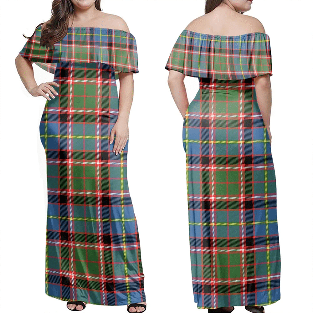 Clan Stirling & Bannockburn District Tartan Hawaii Dress TX81 Clan Stirling Tartan Hawaii Dress