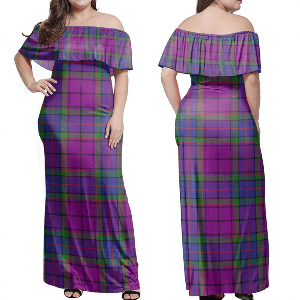 Clan Wardlaw Modern Tartan Hawaii Dress GV66 Clan Wardlaw Tartan Hawaii Dress