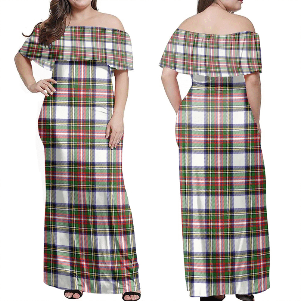 Clan Stewart Dress Modern Tartan Hawaii Dress EO84 Clan Stewart Tartan Hawaii Dress
