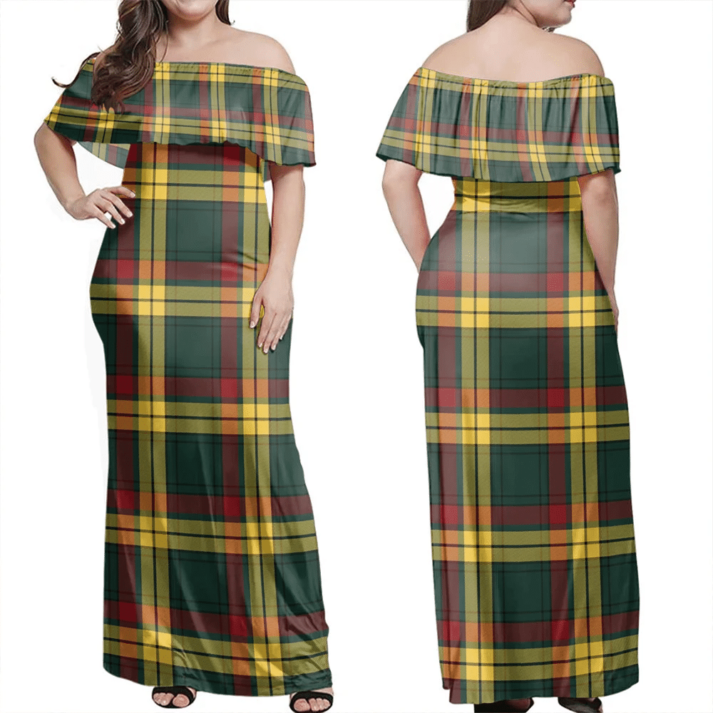 Clan MacMillan Old Modern Tartan Hawaii Dress VK58 Clan MacMillan Tartan Hawaii Dress