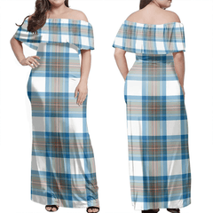 Clan Stewart Muted Blue Tartan Hawaii Dress XG92 Clan Stewart Tartan Hawaii Dress