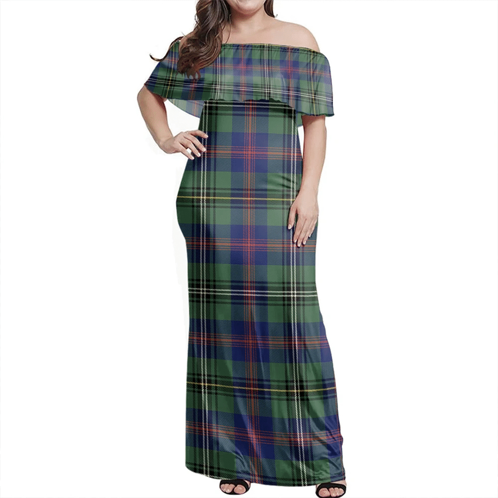 Clan Wood Modern Tartan Hawaii Dress MH98 Clan Wood Tartan Hawaii Dress