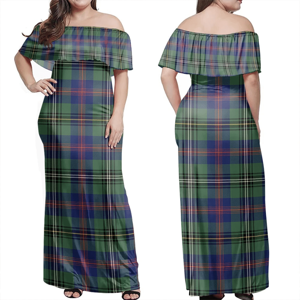 Clan Wood Modern Tartan Hawaii Dress MH98 Clan Wood Tartan Hawaii Dress