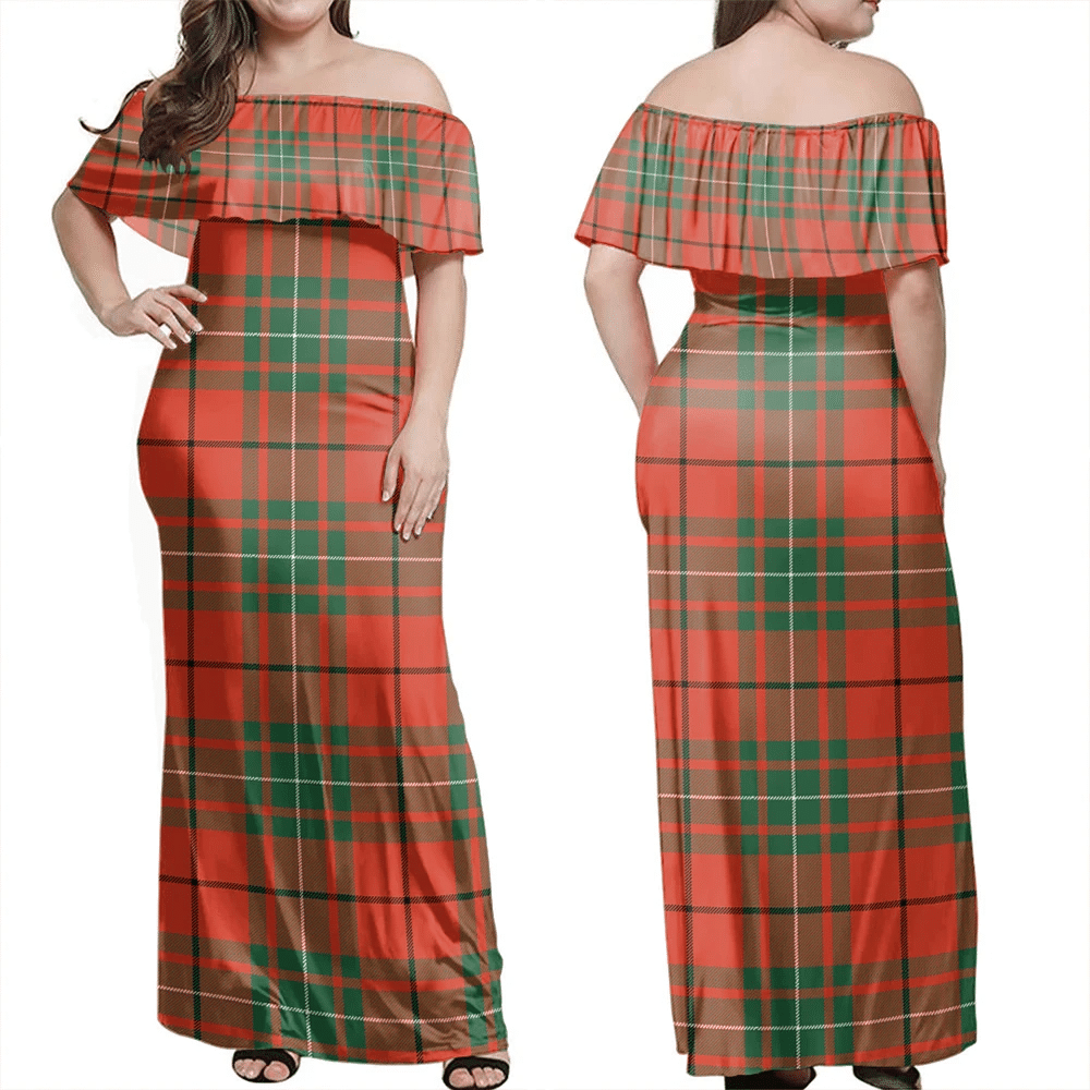 Clan MacAulay Ancient Tartan Hawaii Dress DF73 Clan MacAulay Tartan Hawaii Dress