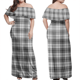 Clan Douglas Grey Modern Tartan Hawaii Dress OY48 Clan Douglas Tartan Hawaii Dress
