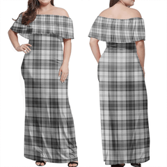 Clan Douglas Grey Modern Tartan Hawaii Dress OY48 Clan Douglas Tartan Hawaii Dress