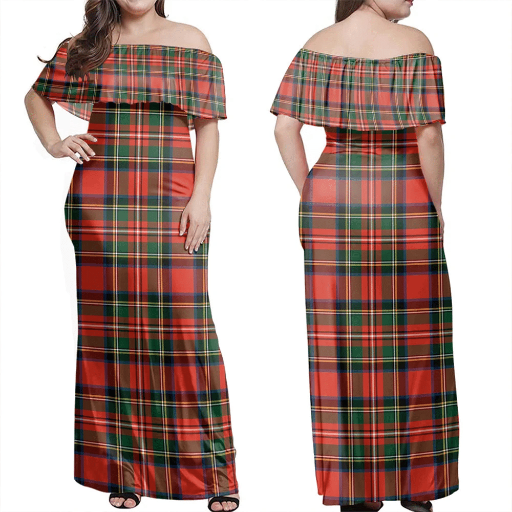 Clan Stewart Royal Modern Tartan Hawaii Dress OX16 Clan Stewart Tartan Hawaii Dress