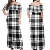 Clan MacFarlane Black & White Ancient Tartan Hawaii Dress EC58 Clan MacFarlane Tartan Hawaii Dress