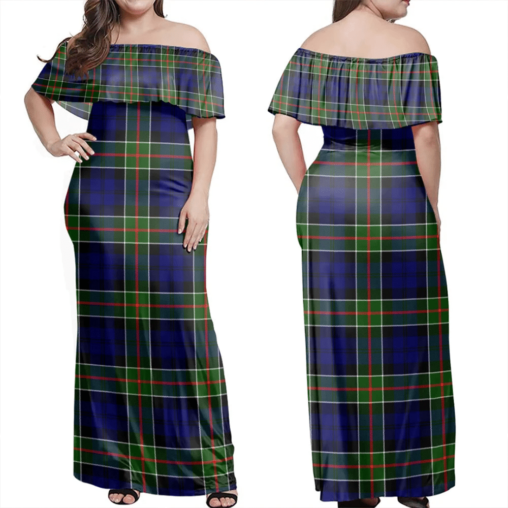 Clan Colquhoun Modern Tartan Hawaii Dress PN85 Clan Colquhoun Tartan Hawaii Dress
