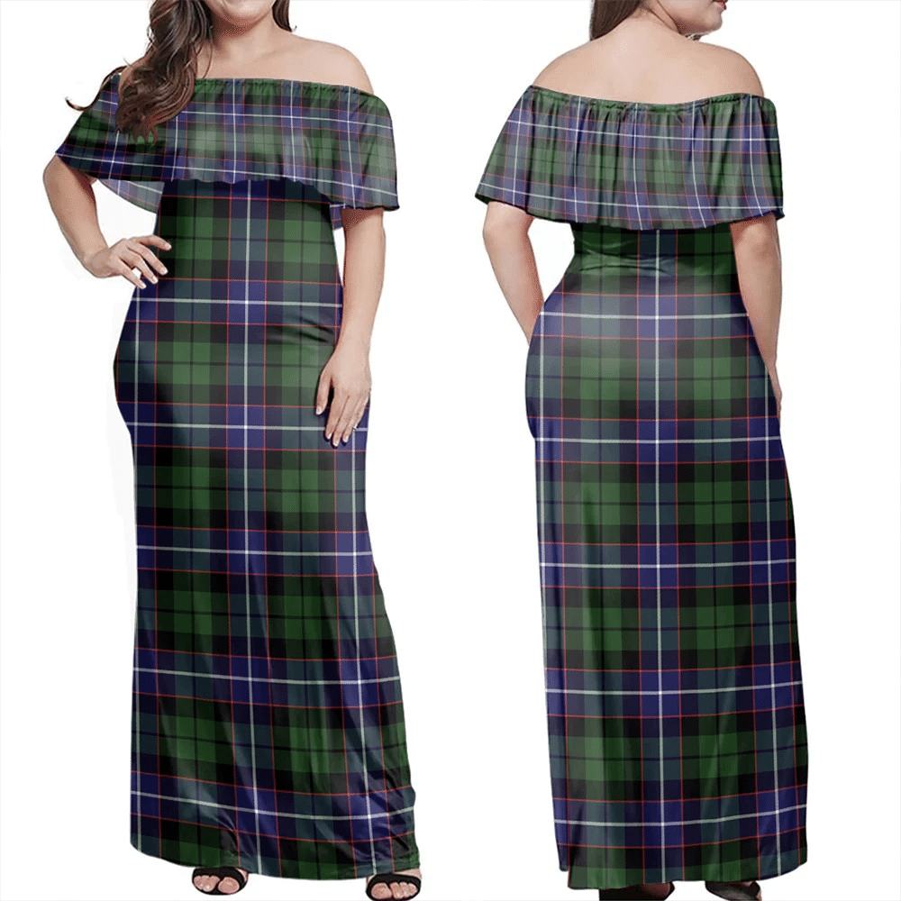 Clan Galbraith Modern Tartan Hawaii Dress DF20 Clan Rait Tartan Hawaii Dress