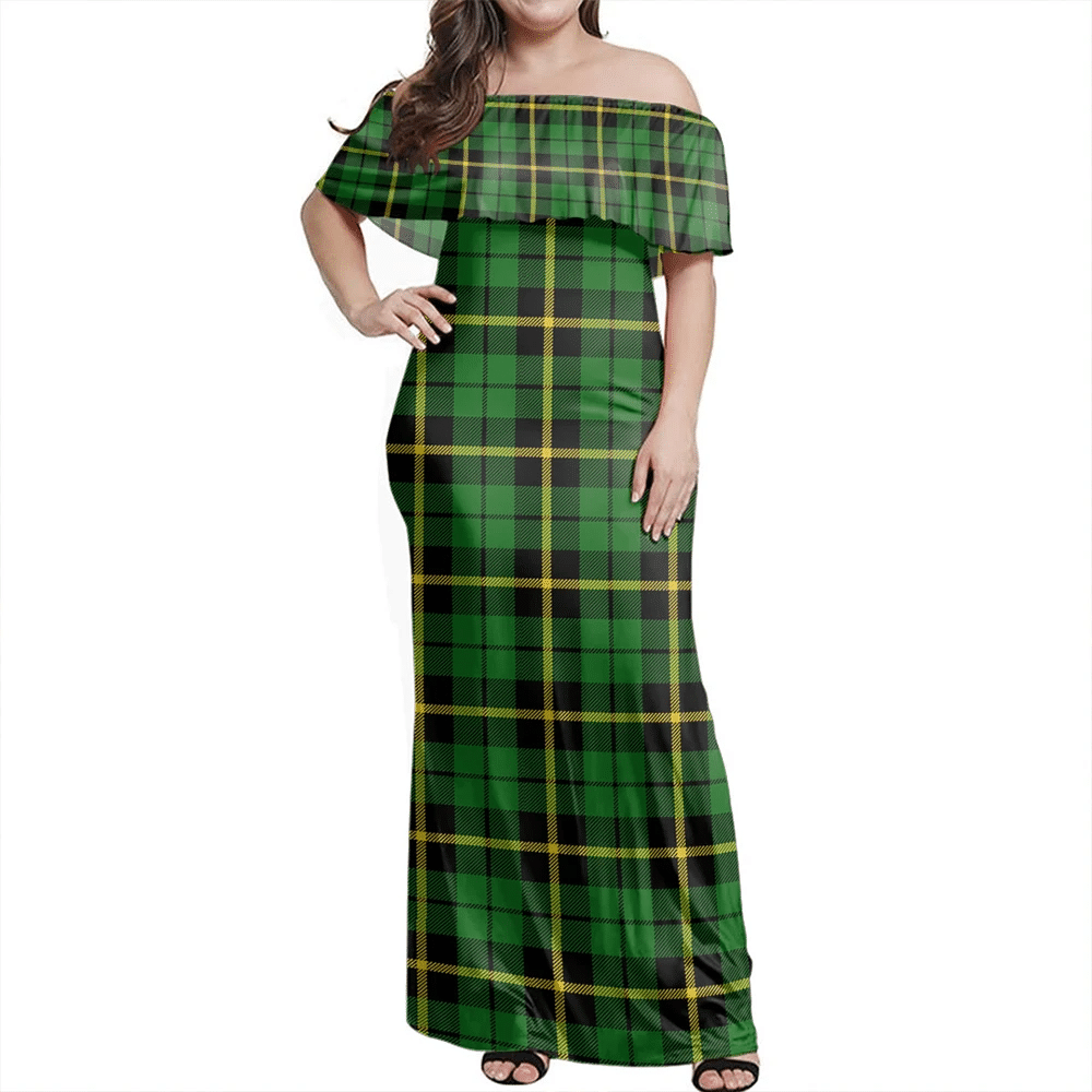 Clan Wallace Hunting Green Tartan Hawaii Dress BB40 Clan Wallace Tartan Hawaii Dress