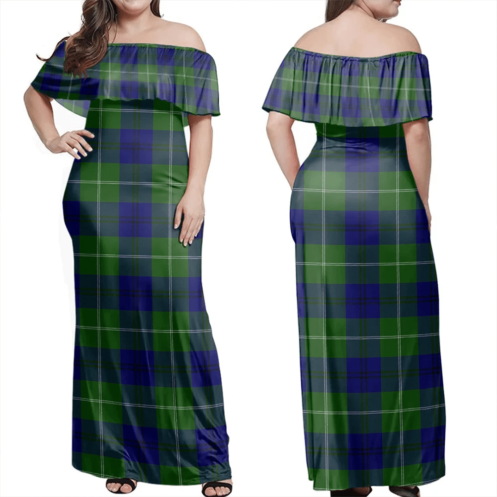 Clan Oliphant Modern Tartan Hawaii Dress NU31 Clan Oliphant Tartan Hawaii Dress