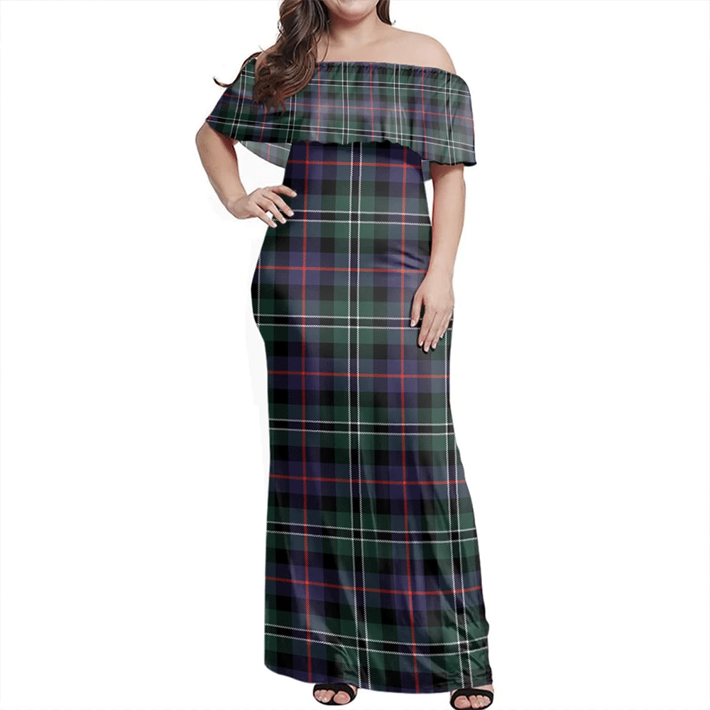 Clan Rose Hunting Modern Tartan Hawaii Dress TU21 Clan Rose Tartan Hawaii Dress