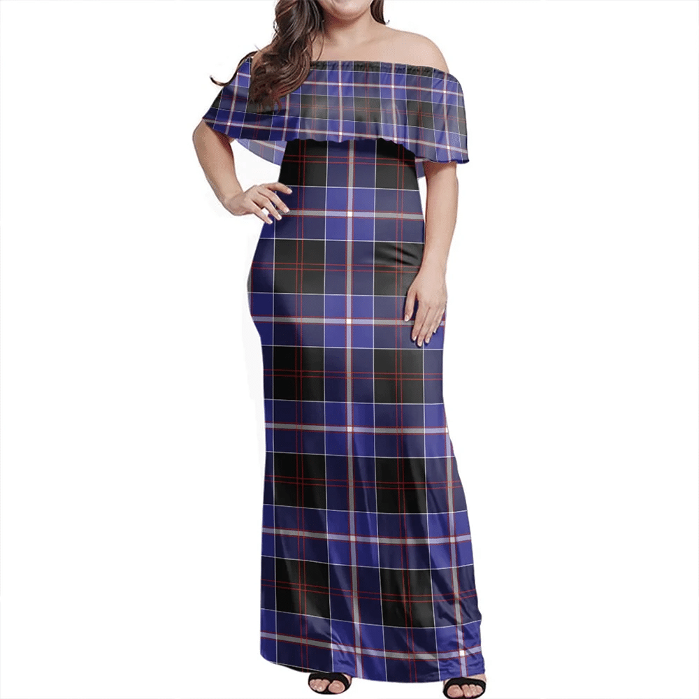 Clan Dunlop Modern Tartan Hawaii Dress QO30 Clan Dunlop Tartan Hawaii Dress