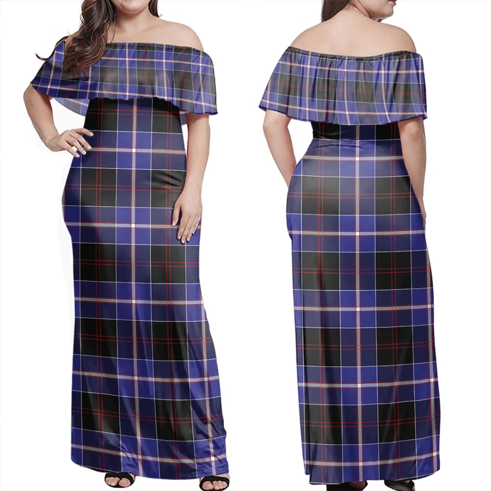 Clan Dunlop Modern Tartan Hawaii Dress QO30 Clan Dunlop Tartan Hawaii Dress