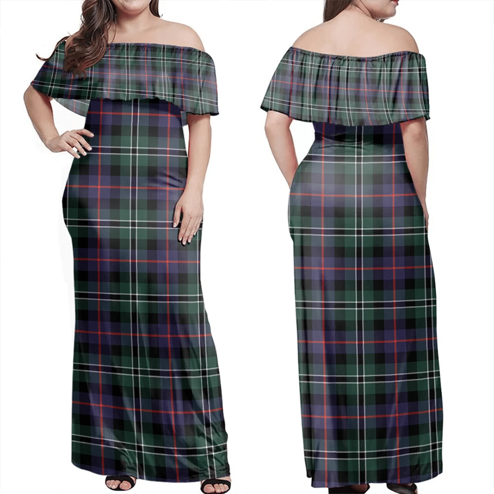 Clan Rose Hunting Modern Tartan Hawaii Dress TU21 Clan Rose Tartan Hawaii Dress