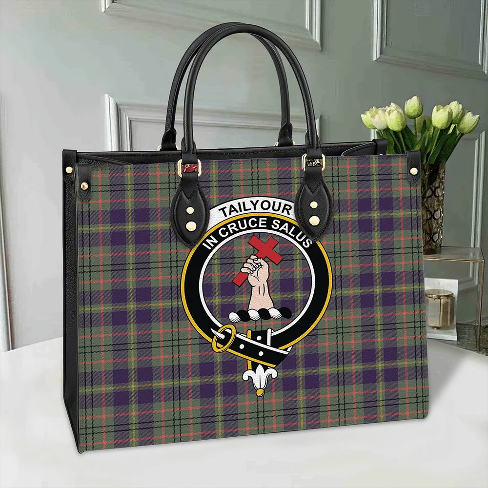 Clan Tailyour Tartan Crest Leather Bag CP41 Clan Borthwick Tartan Today