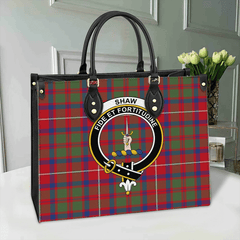 Clan Shaw Red Modern Tartan Crest Leather Bag EV47 Clan Shaw Tartan Today