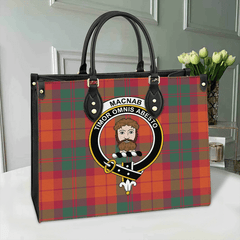 Clan MacNab Ancient Tartan Crest Leather Bag GN11 Clan MacNab Tartan Today