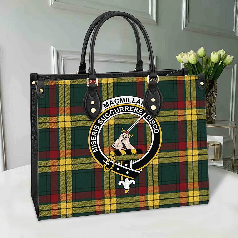 Clan MacMillan Old Modern Tartan Crest Leather Bag FC31 Clan MacMillan Tartan Today