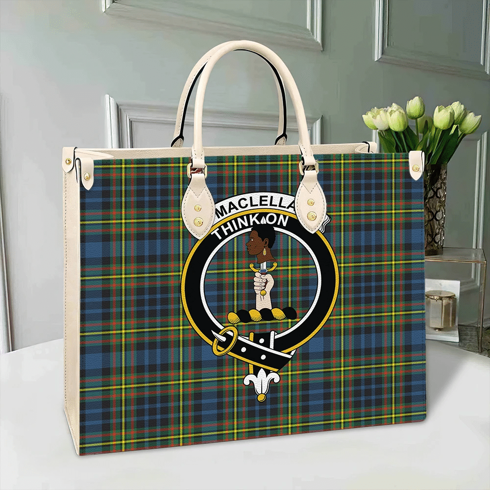 Clan MacLellan Ancient Tartan Crest Leather Bag AT78 Clan Borthwick Tartan Today