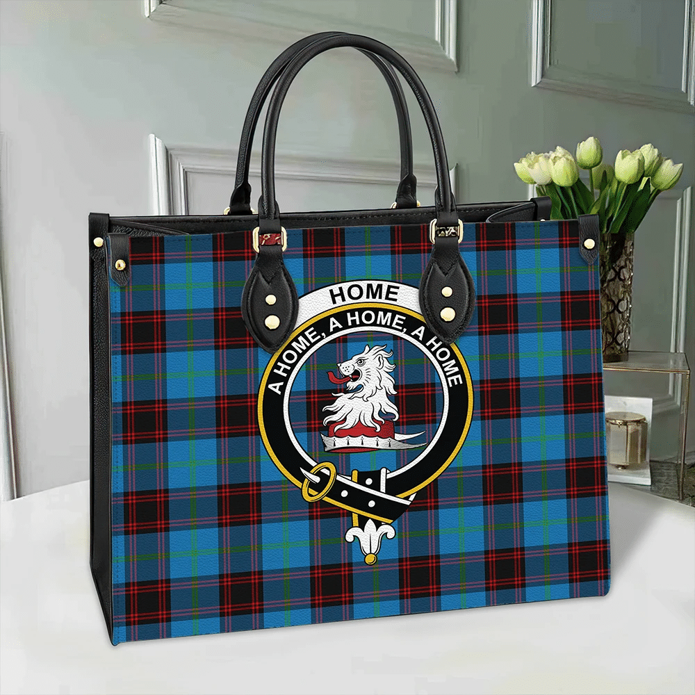 Clan Home Ancient Tartan Crest Leather Bag RY25 Clan Home/Hume Tartan Today