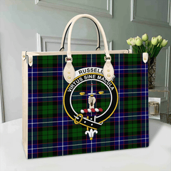 Clan Russell Modern Tartan Crest Leather Bag RA35 Clan Russell Tartan Today