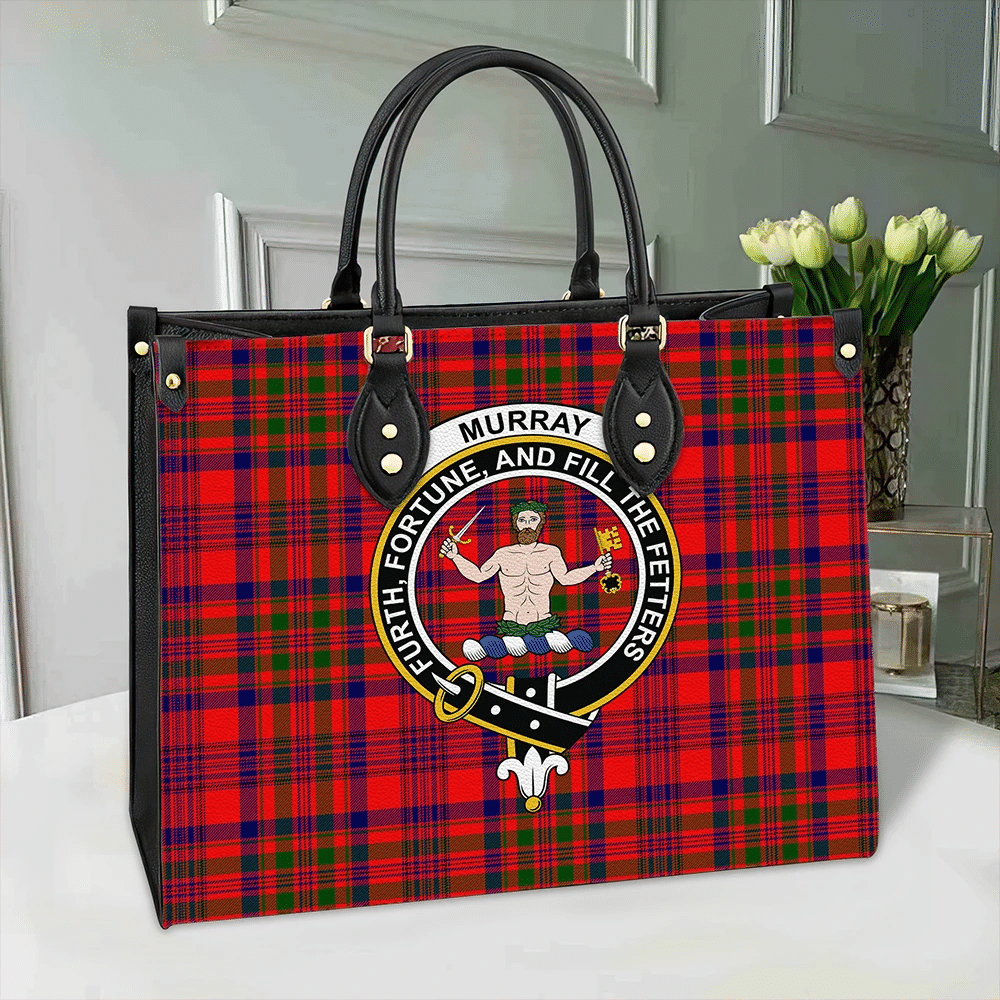 Clan Murray Of Tulloch Modern Tartan Crest Leather Bag IC49 Clan Murray Tartan Today