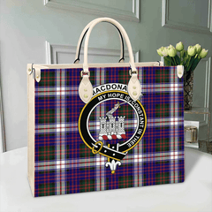 Clan MacDonald Dress Modern Tartan Crest Leather Bag QK39 Clan MacDonald Tartan Today