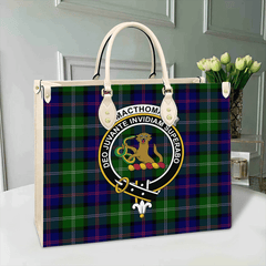 Clan MacThomas Modern Tartan Crest Leather Bag SS73 Clan MacThomas Tartan Today