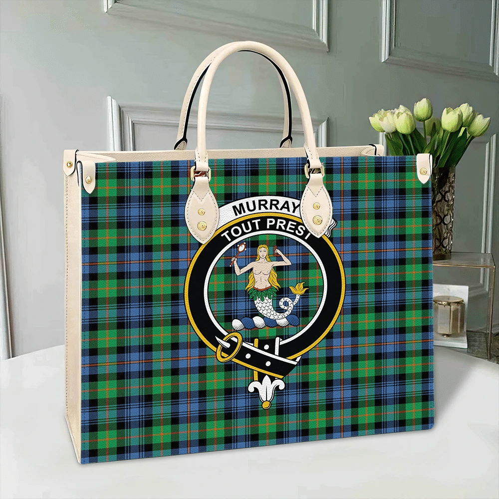 Clan Murray Of Atholl Ancient Tartan Crest Leather Bag CM95 Clan Murray Tartan Today