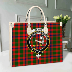 Clan Skene Modern Tartan Crest Leather Bag BL40 Clan Skene Tartan Today