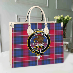 Clan Graham Of Menteith Red Tartan Crest Leather Bag PH41 Clan Graham Tartan Today